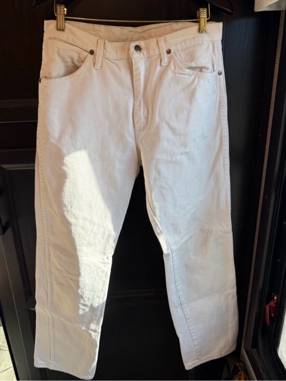 Wrangler White Straight Leg Jeans